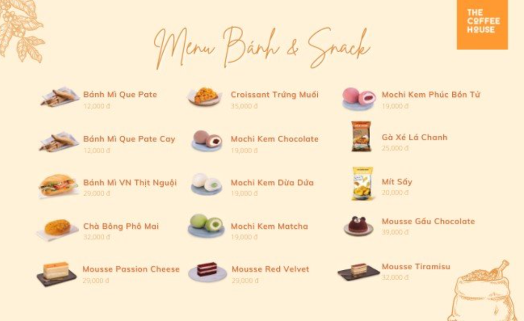 Menu The Coffee House mới nhất 2
